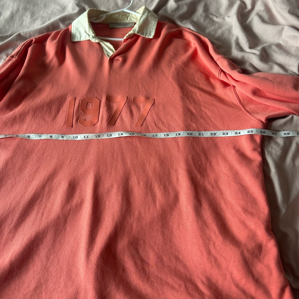 Essentials Henley Rugby Coral Oversized - Picture 3 of 8